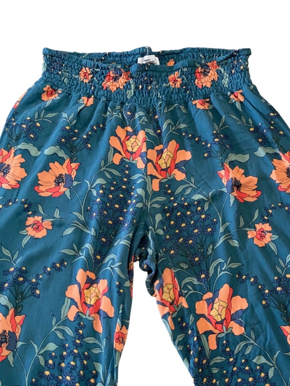O'Neill Women Wide Leg Floral Print Flowy Beach Pants 100% Viscose Size XL